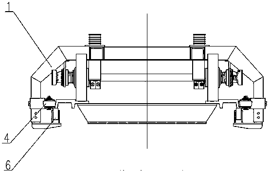 Bogie structure for magnetic levitation engineering vehicle