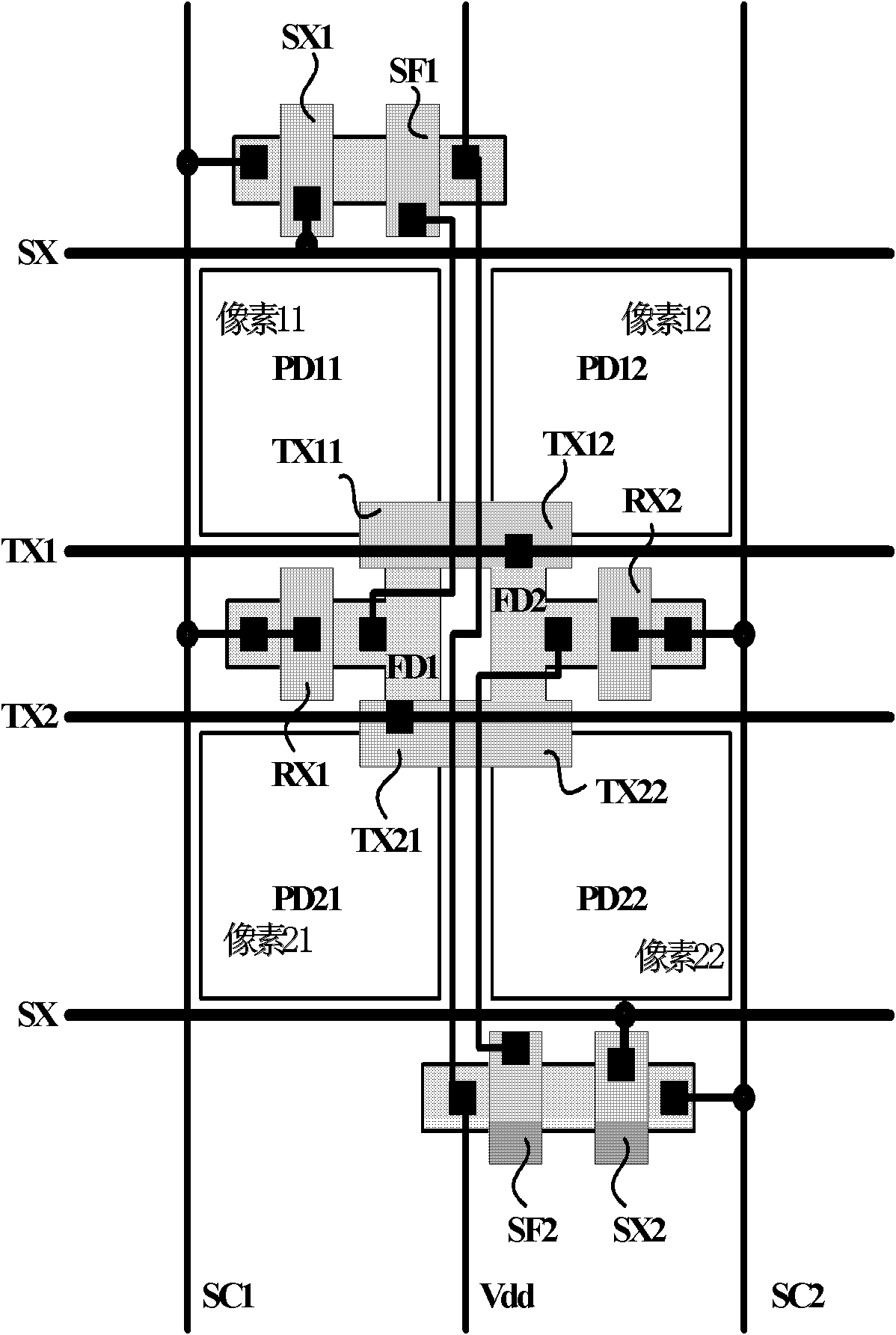 CMOS (Complementary Metal Oxide Semiconductor) image sensor pixel and control time sequence thereof