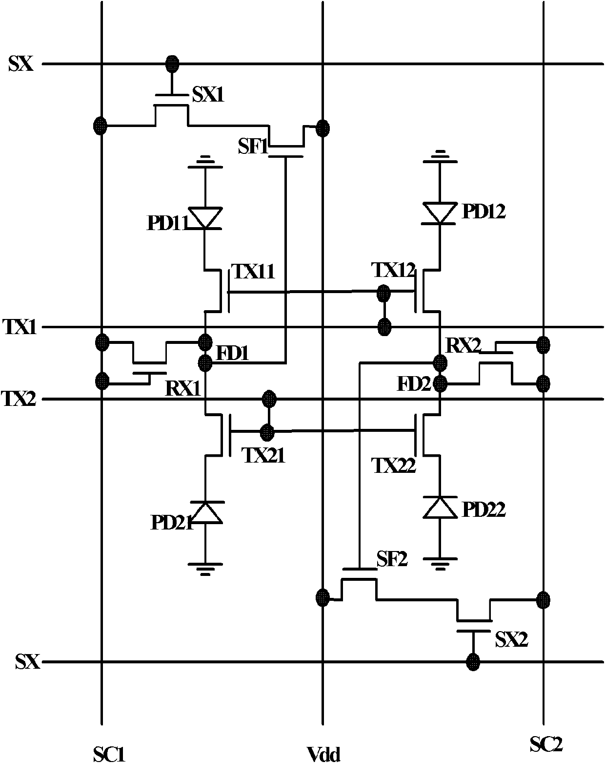 CMOS (Complementary Metal Oxide Semiconductor) image sensor pixel and control time sequence thereof