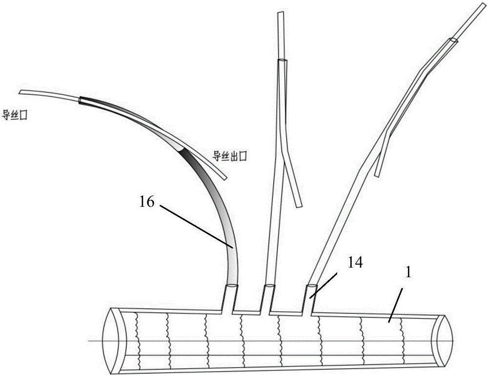 Covered stent for aortic dissection surgery, conveying device and use method