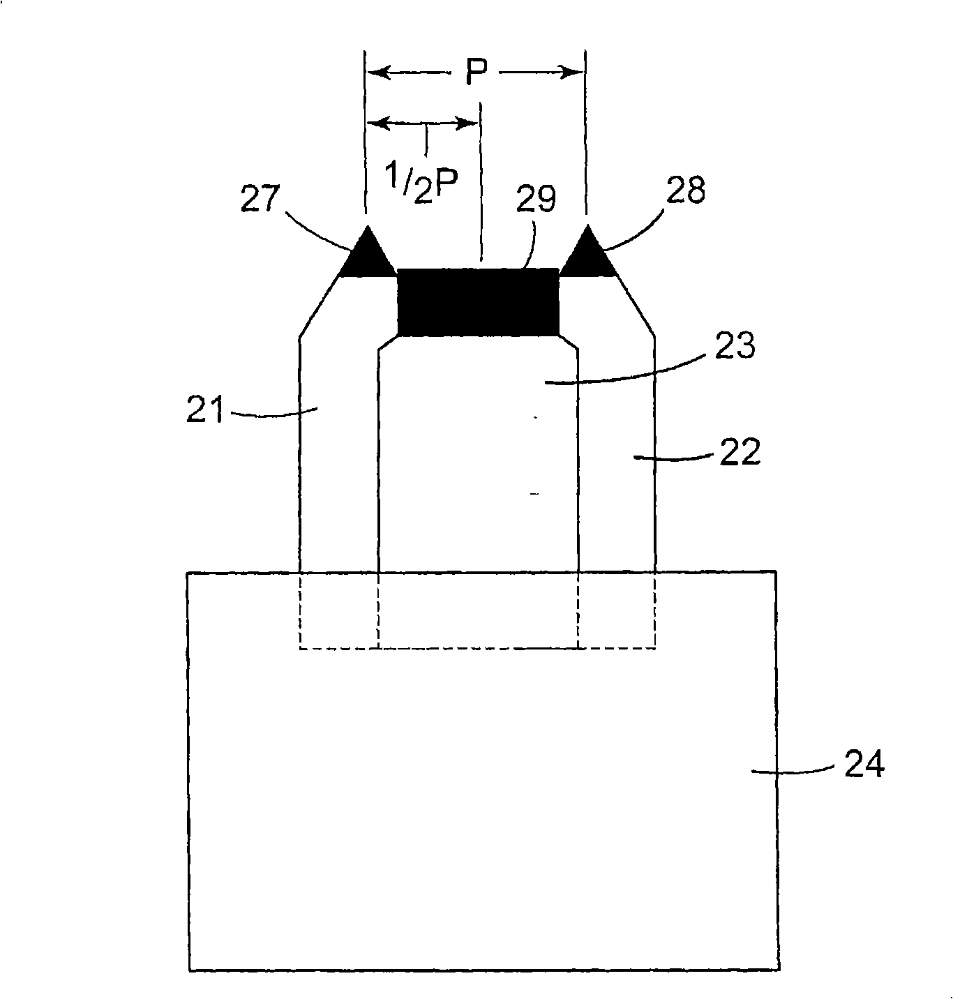 Cutting tool assembly including diamond cutting tips at half-pitch spacing for land feature creation
