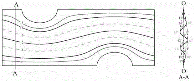 Streamlined variable amplitude parabolic corrugated fin of oval tube fin heat exchanger