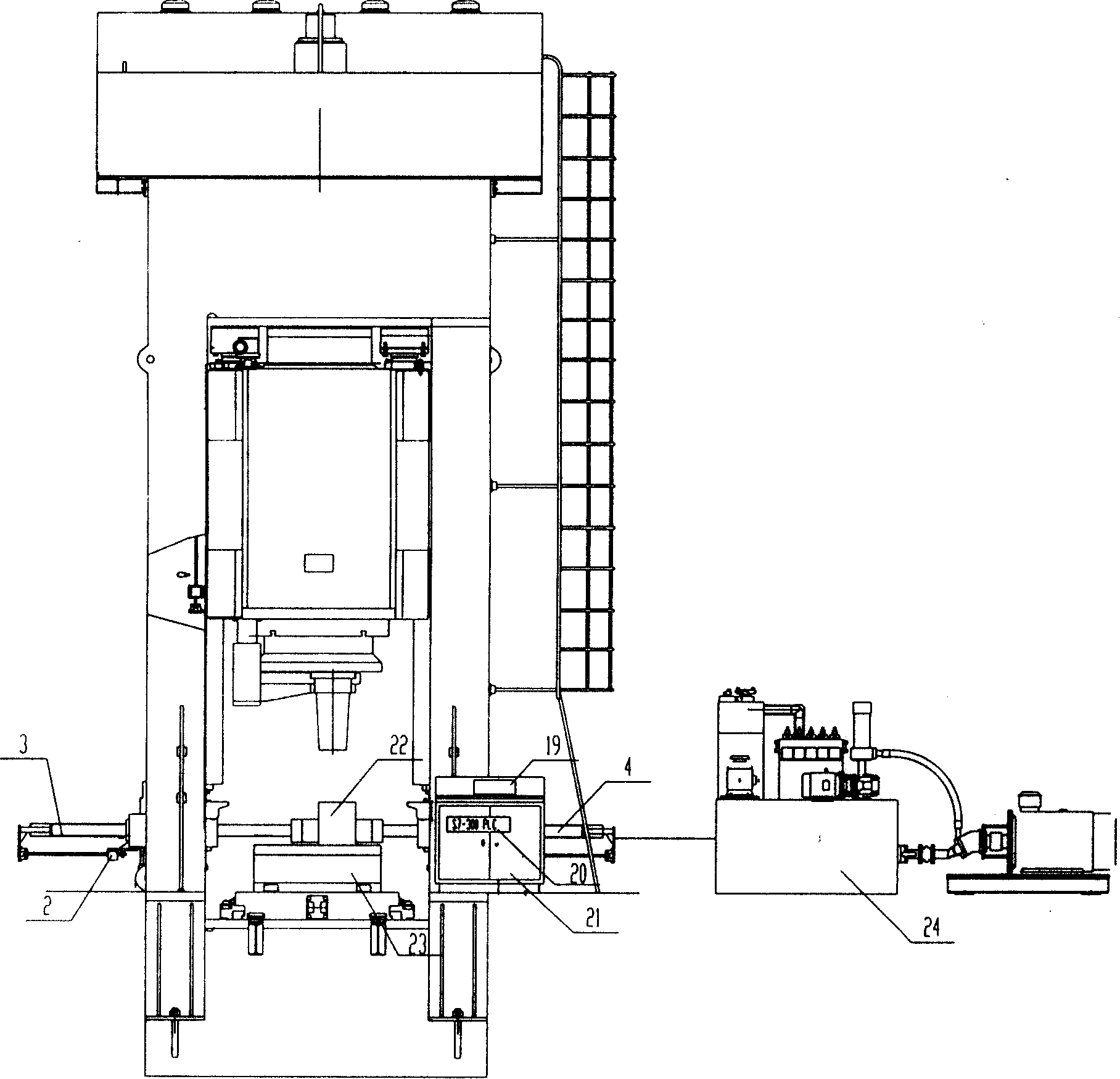 Numerically-controlled forging hydraulic press capable of realizing workpiece automatic centering