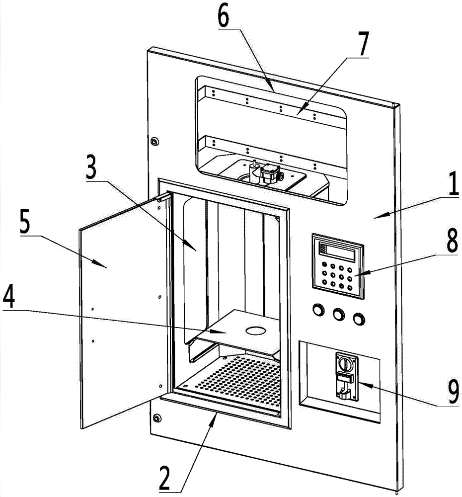 Front door assembly of water vending machine