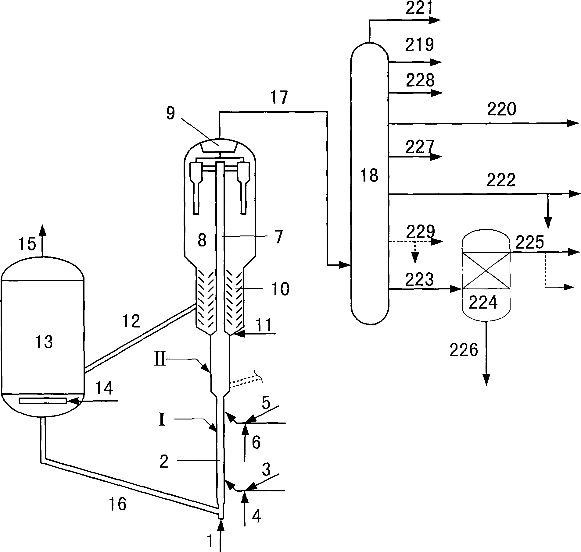 Catalytic conversion method for producing high-octane petrol from crude oil