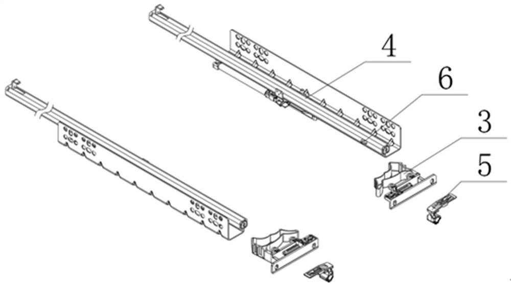 Device with convenient connection function for connecting drawer and guide rail