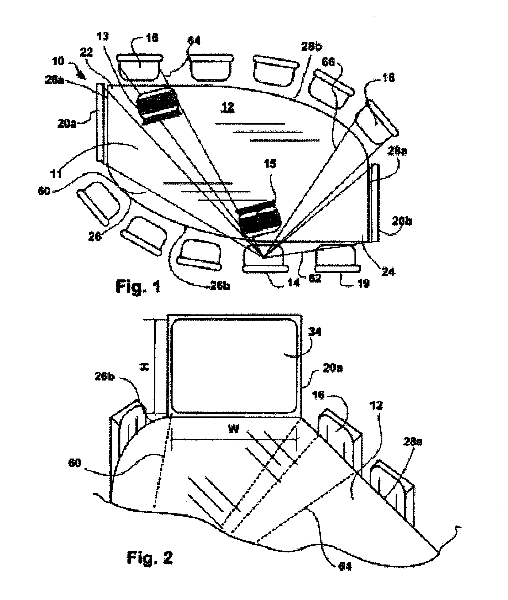 Multi-Use Conferencing Space, Table Arrangement and Display Configuration