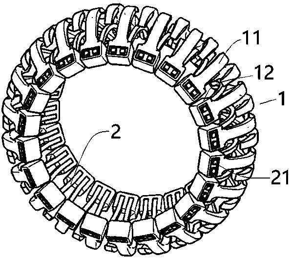 Hoop contact finger connector