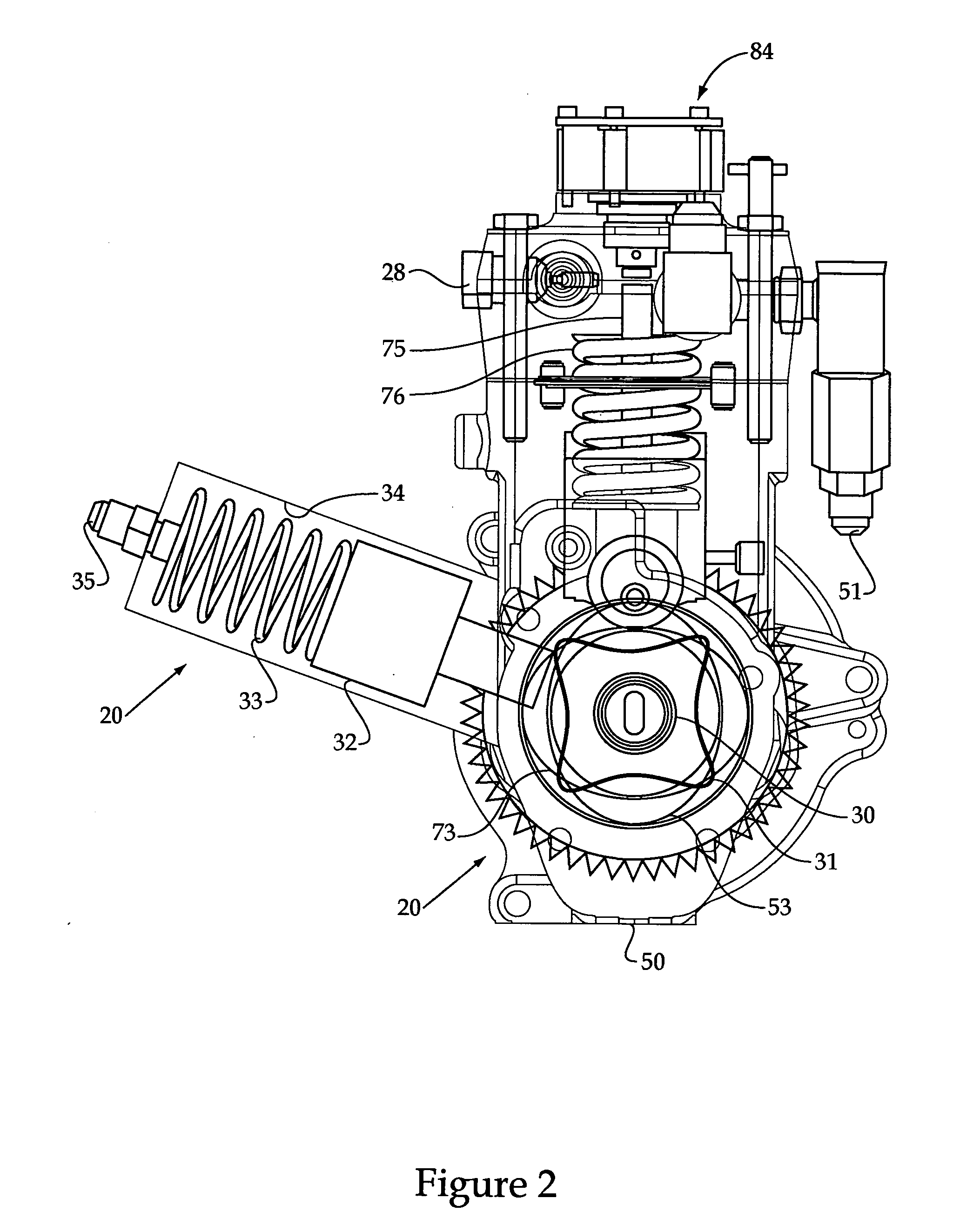 Pump with torque reversal avoidance feature and engine system using same