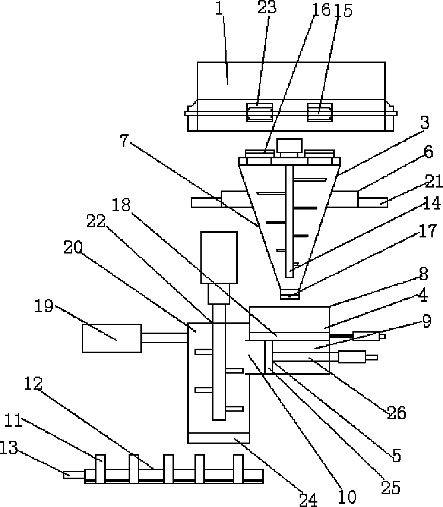 Feeding device for plate pressing device