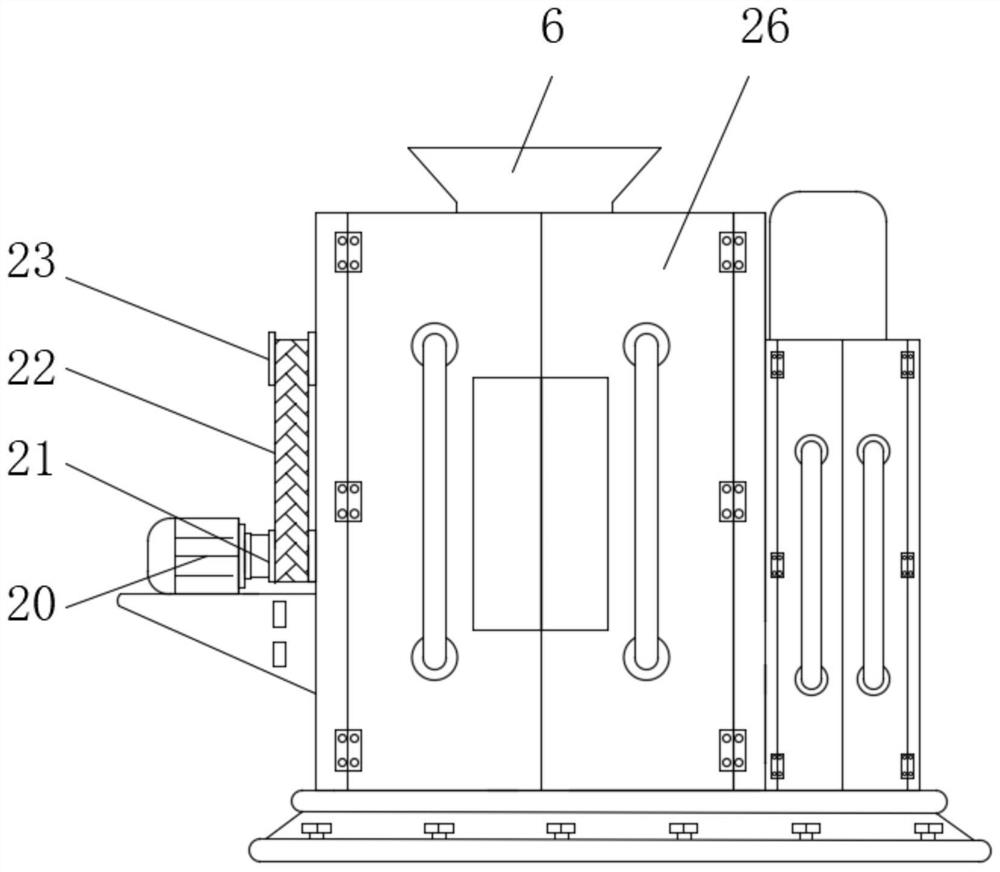 Large-particle foreign matter detecting and discharging device for powder coating production