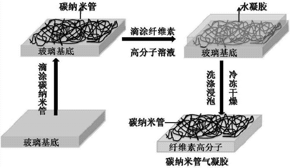 Carbon nanotube flexible conductive aerogel having water sensing function and preparation method thereof