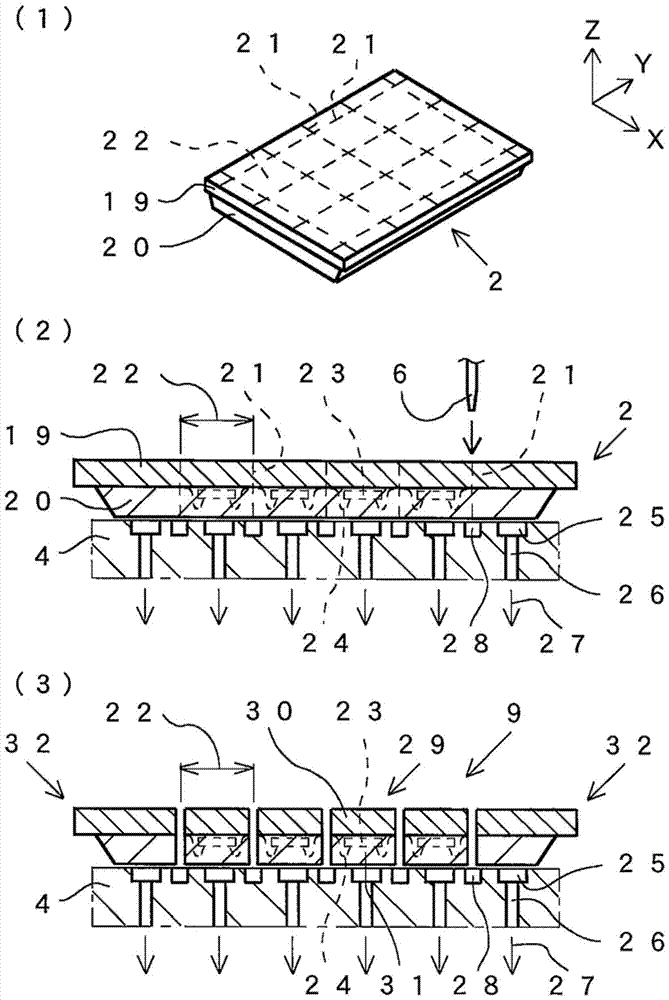 Electronic component manufacturing device and manufacturing method