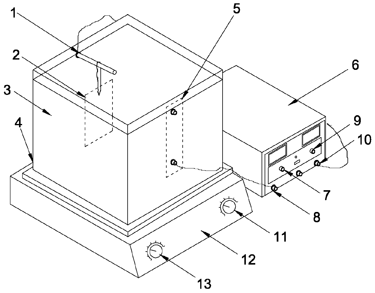 An electrophoresis test device and a mixing tank process using the same