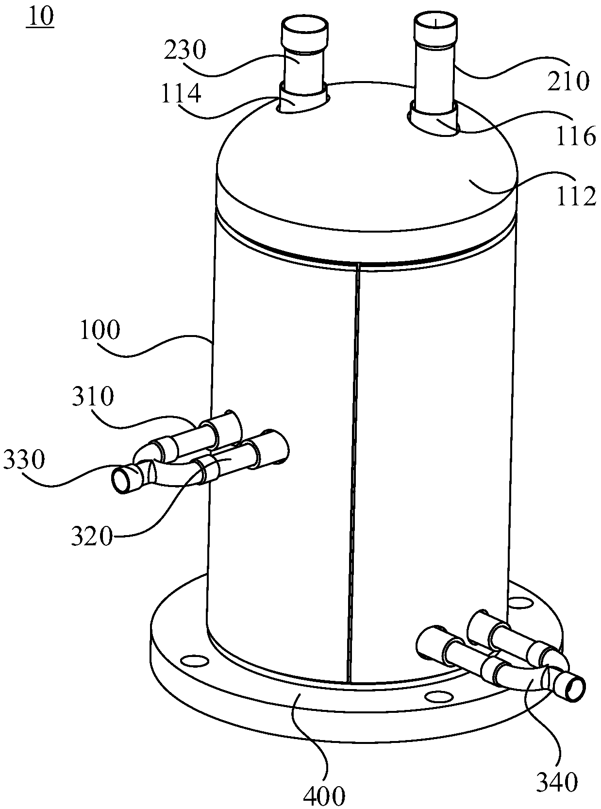 Gas-liquid separator and heat exchange equipment