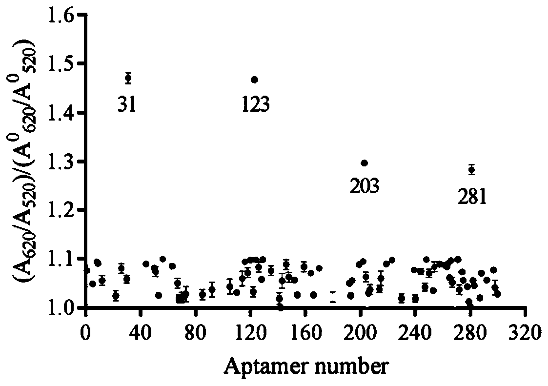 Nucleic acid aptamer for specifically identifying di (2-ethyl) hexyl phthalate and screening method and application of nucleic acid aptamer