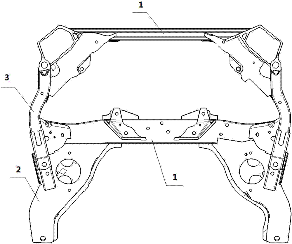 Machining method of frame-type structural aluminum alloy welded auxiliary vehicle frame