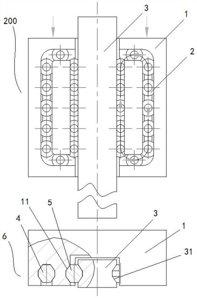 Large-bearing-capacity high-rigidity double-cone-roller rolling guide rail pair