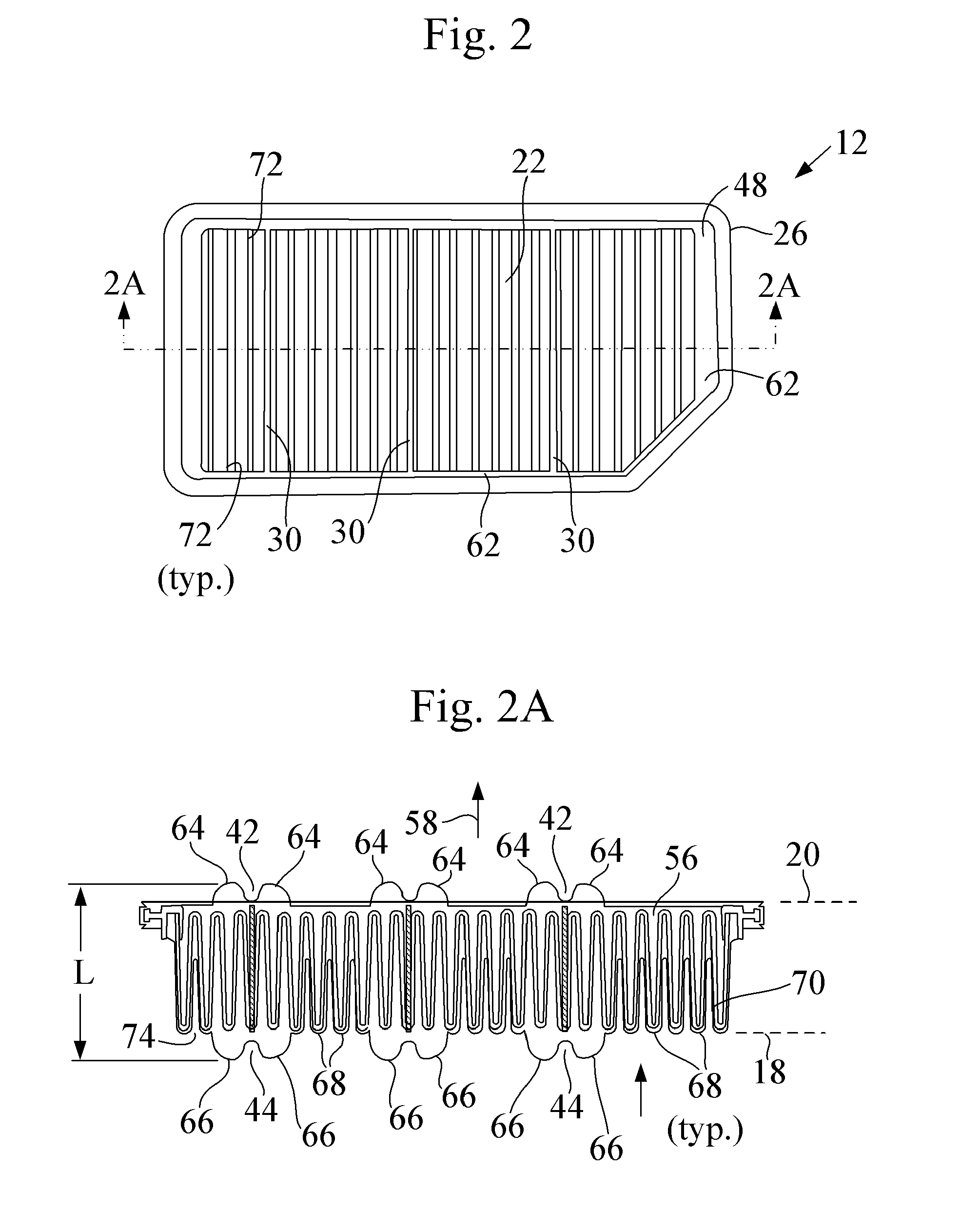 Air cleaner assembly and filter element providing improved dynamic wall stiffness