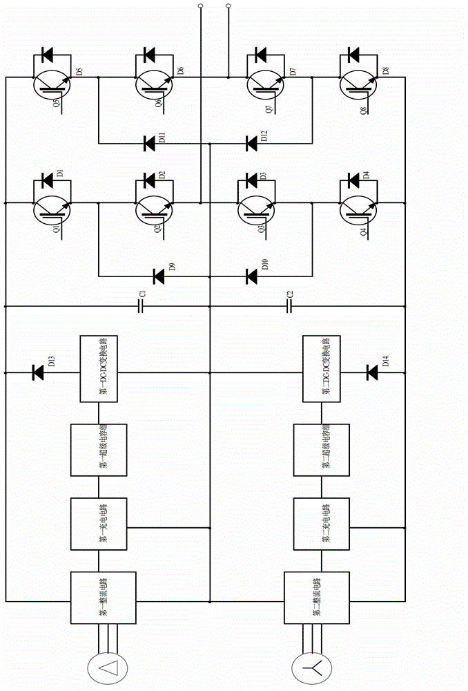 High-voltage inverter with UPS (uninterrupted power supply)