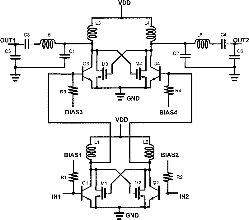 Full-difference E-type power amplifier