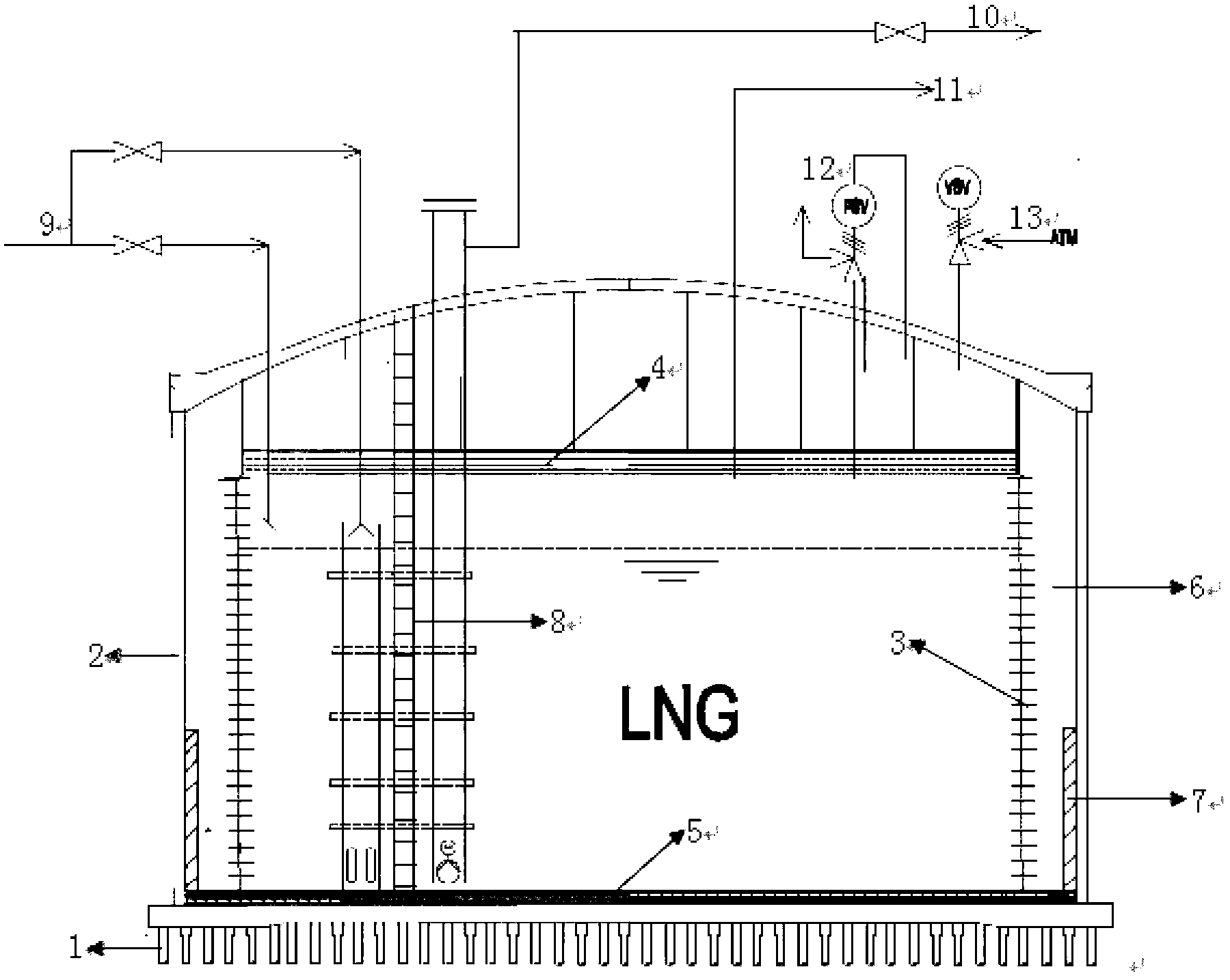 Self-supporting type LNG (Liquefied Natural Gas) storage tank