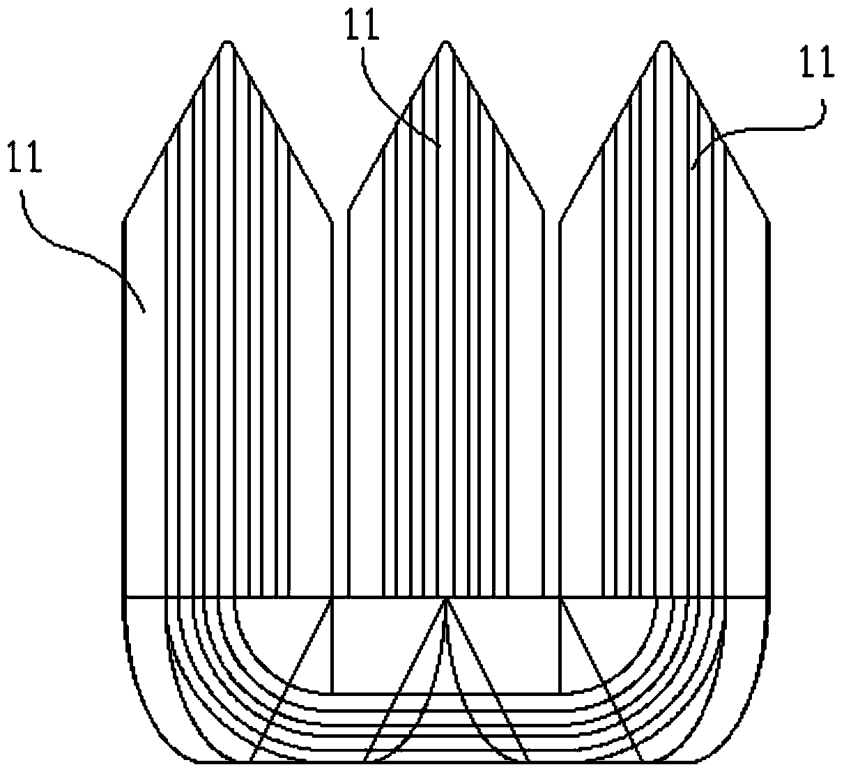 Broken-yoke iron core of three-phase amorphous alloy transformer