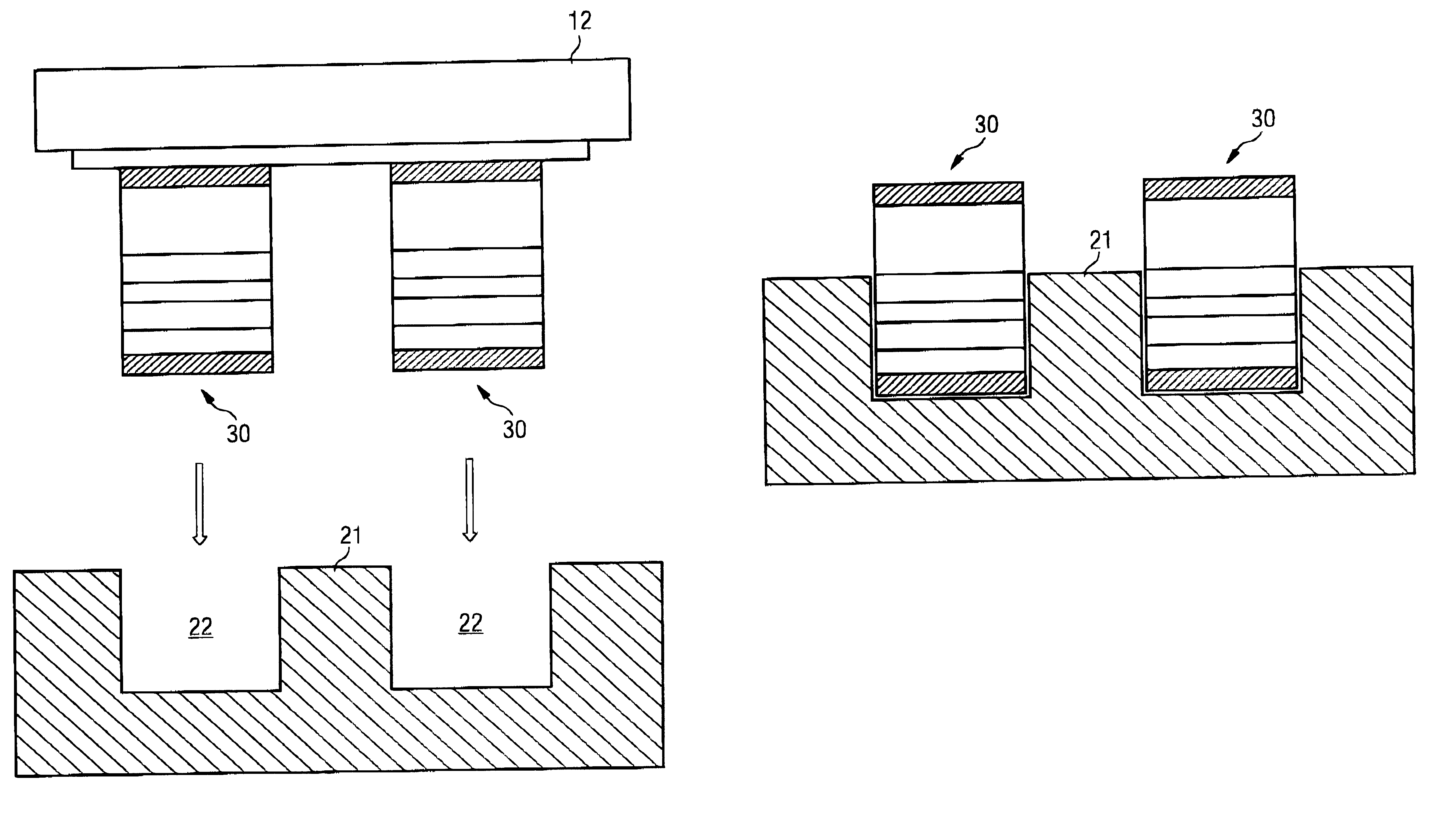 Method for formation and production of matrices of high density light emitting diodes