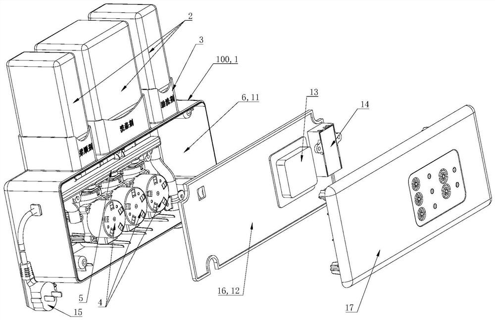 Automatic additive feeding device and washing machine