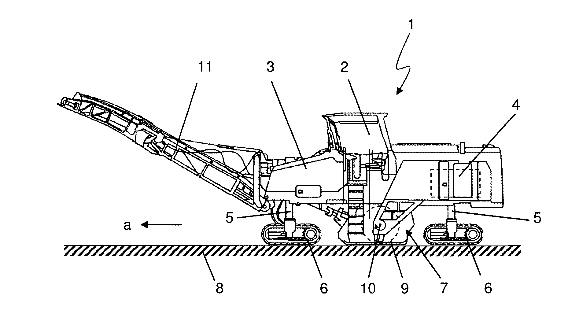 Ground Milling Machine And Method For Adjusting The Stripping Plate Of A Ground Milling Machine