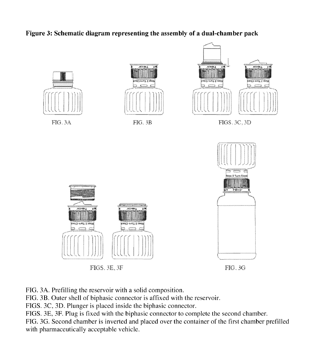 Dual-chamber pack for pharmaceutical compositions