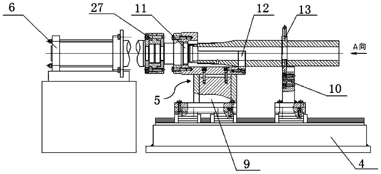 Press fitting device for shaft head and intermediate section of rear axle housing assembly of car
