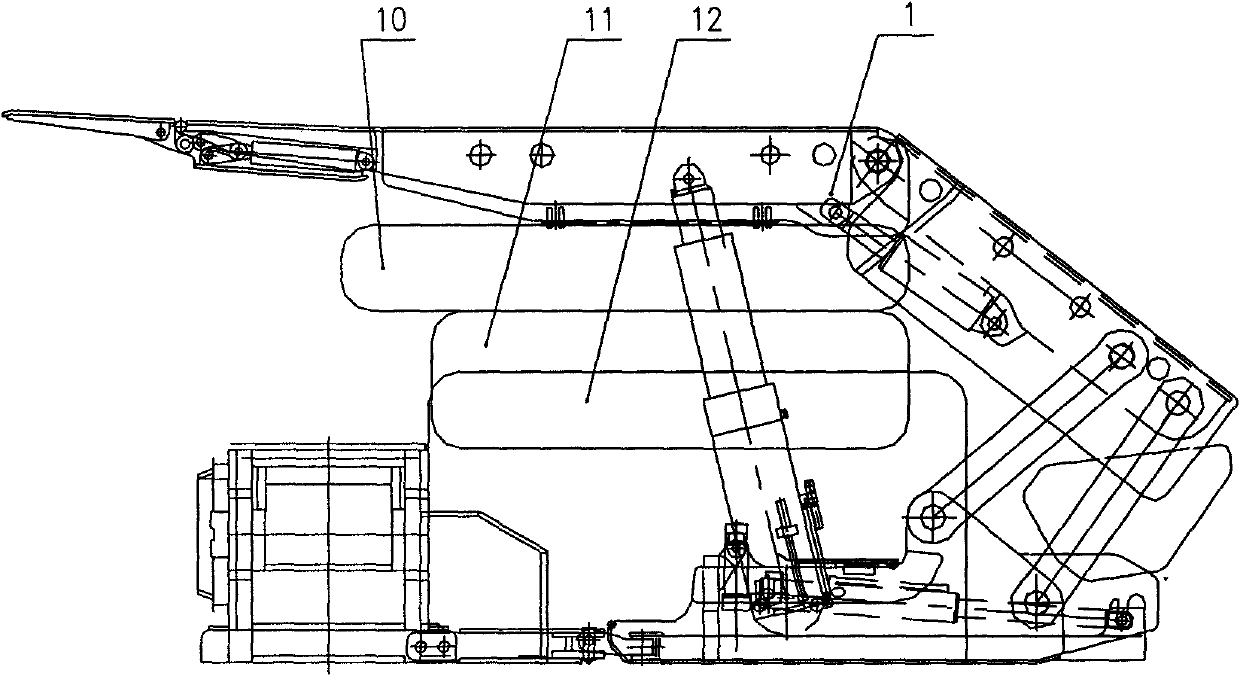 Cross side dumping arrangement coordinated mode of rear conveyer of fully mechanized working face and support structure
