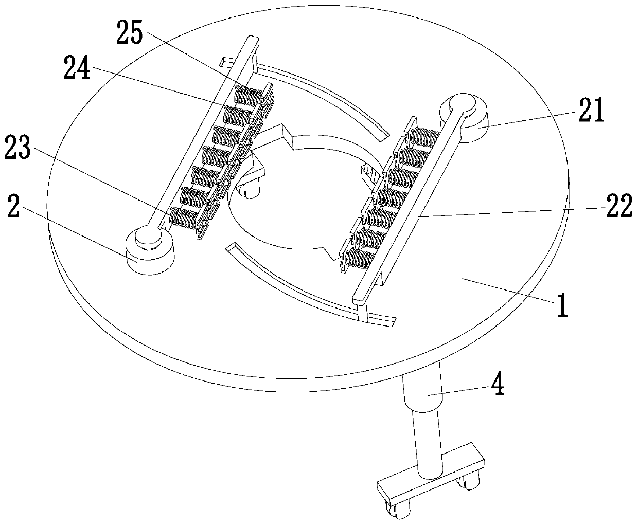 A digging device for tufted root and hair medicinal materials