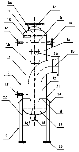 Tail gas scrubbing tower adopting gas-liquid separation membrane