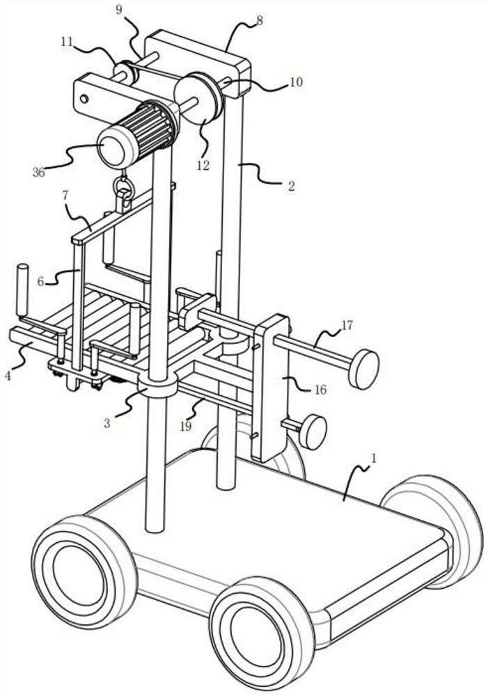 A supporting loading device for loading and unloading building materials