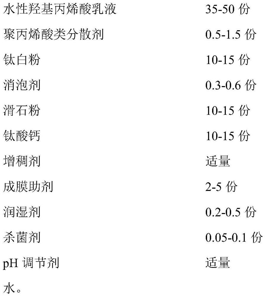 Two-component polyurethane white primer and preparation method thereof