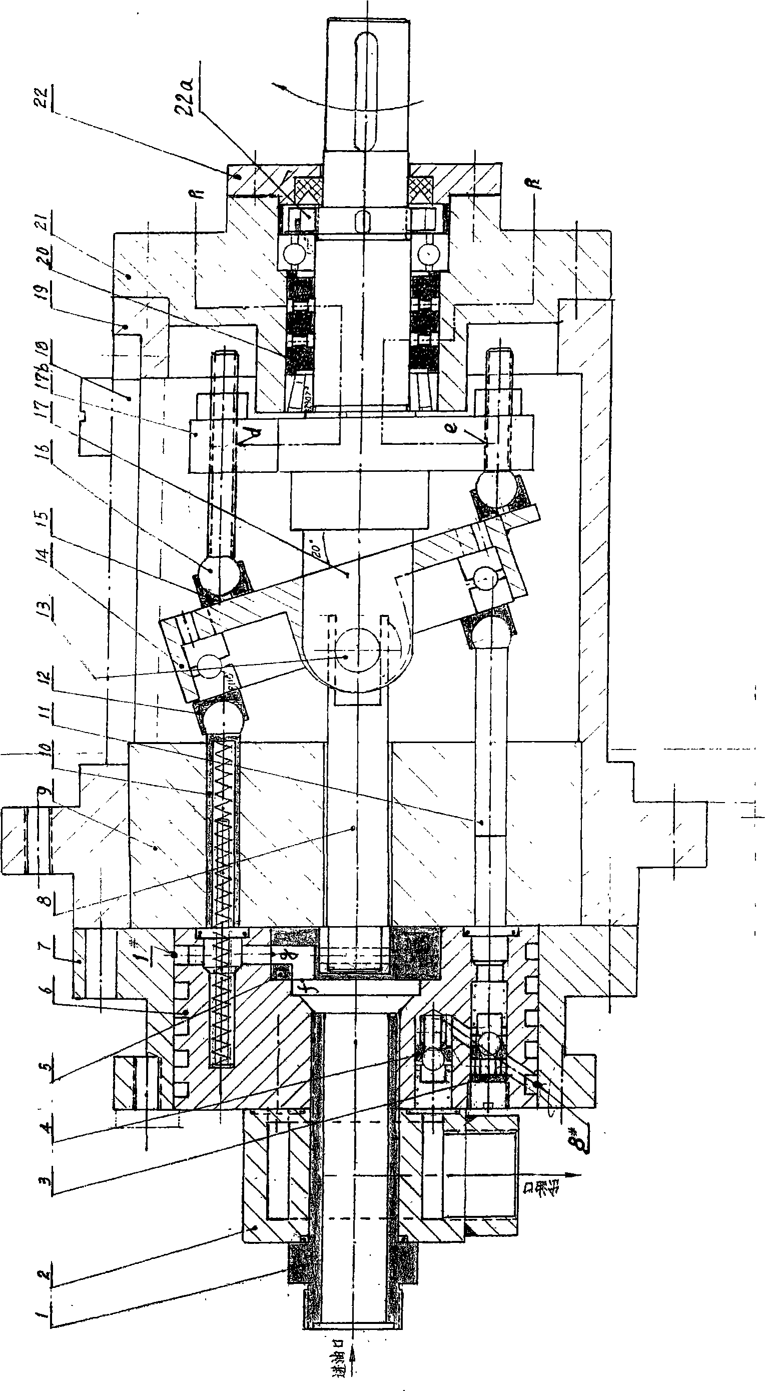 Axial variable displacement plunger pump of swash plate