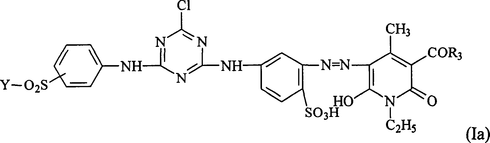 Reaction dyestuff composition and its application