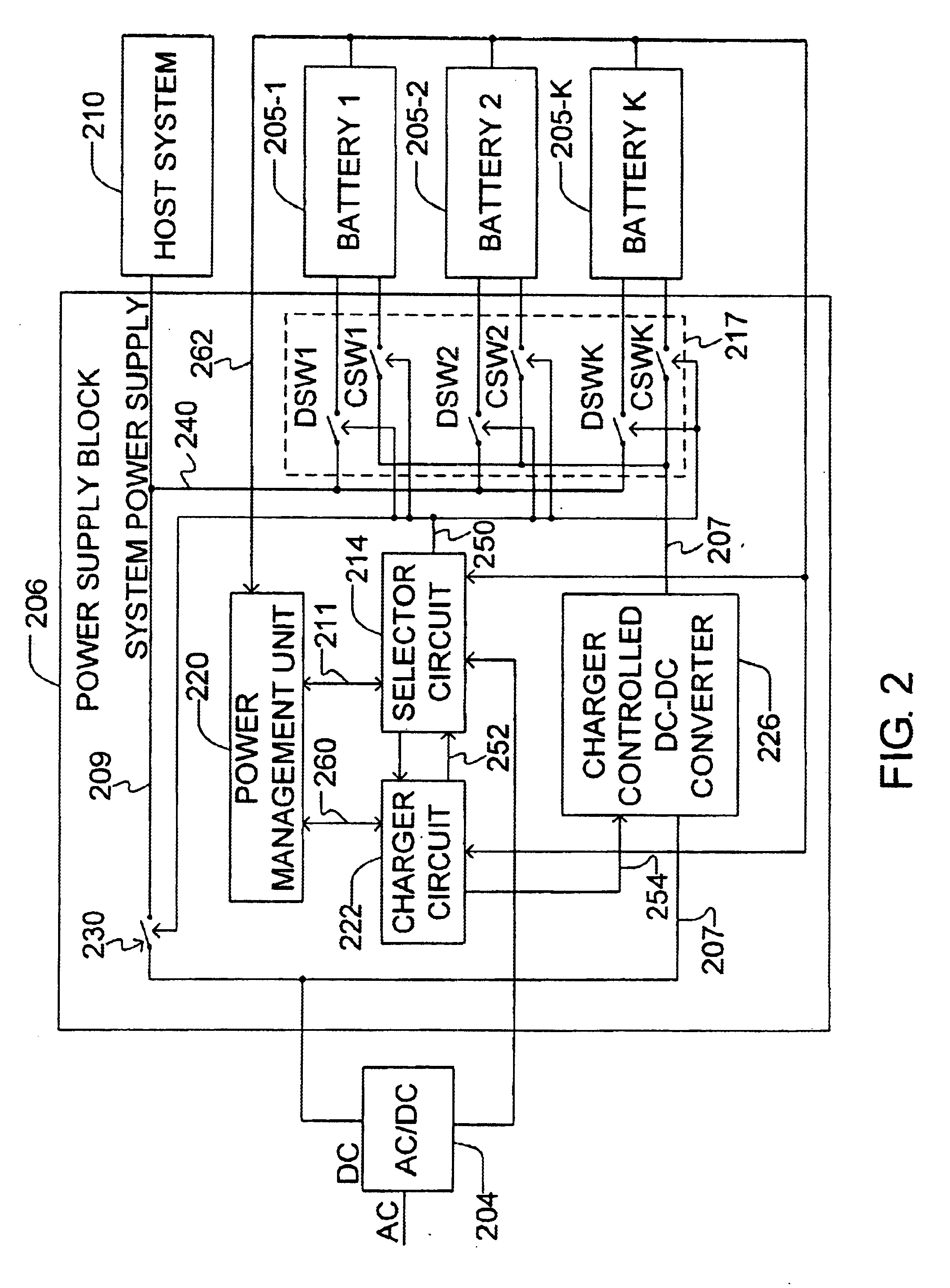 Selector circuit for power management in multiple battery systems