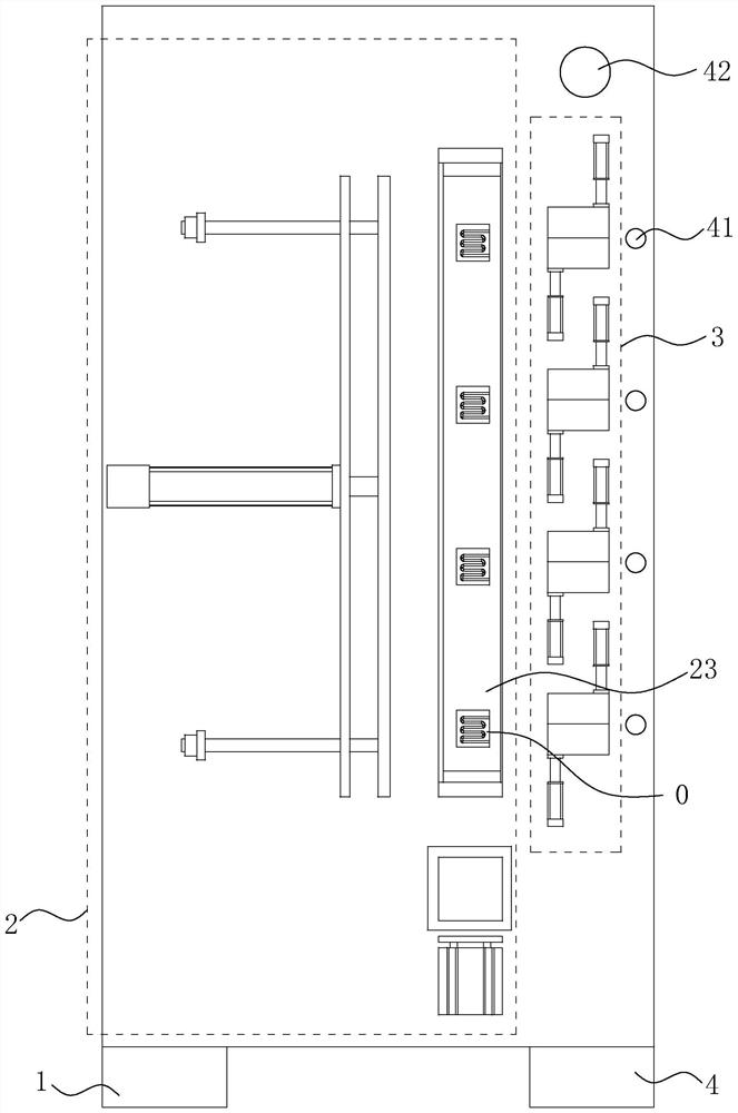 Dry burning test device for single-sided conductive PTC heating plate