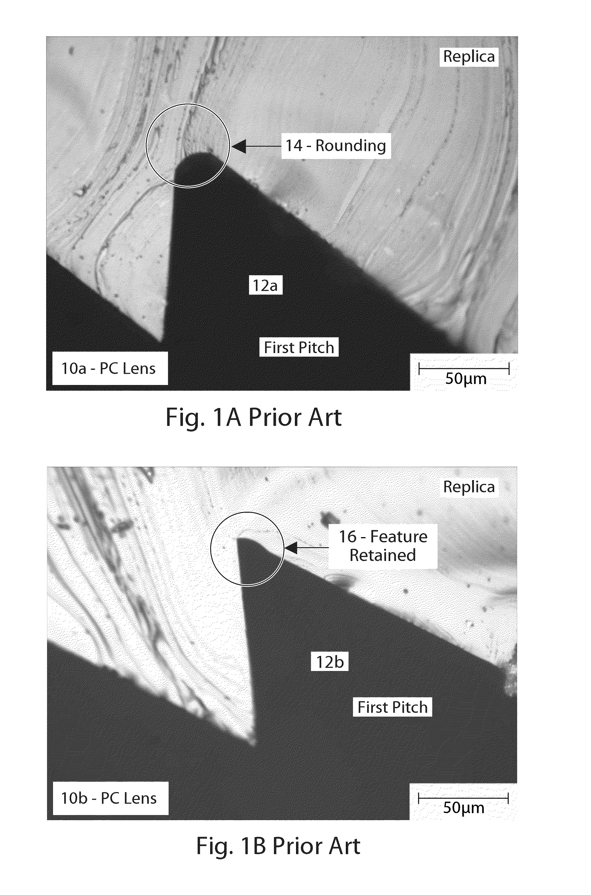 Ophthalmic lens containing a fresnel surface and method for manufacturing same