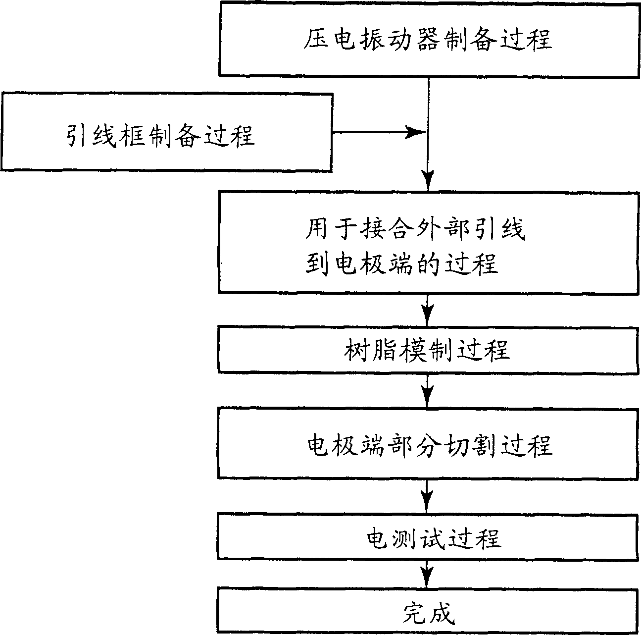 Lead frame and a method for producing piezoelectric vibrator, a resin mold construction of a piezoelectric vibrator