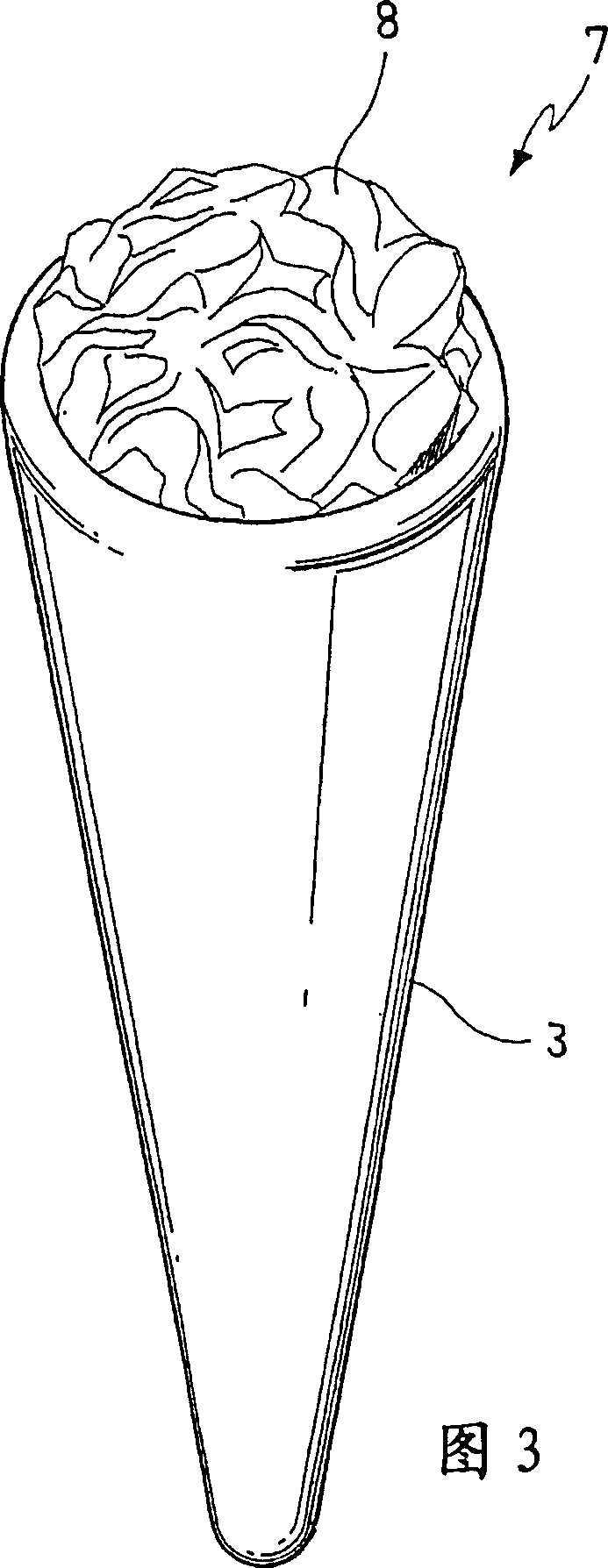 Filling food, related semi-processed food and its production method and apparatus