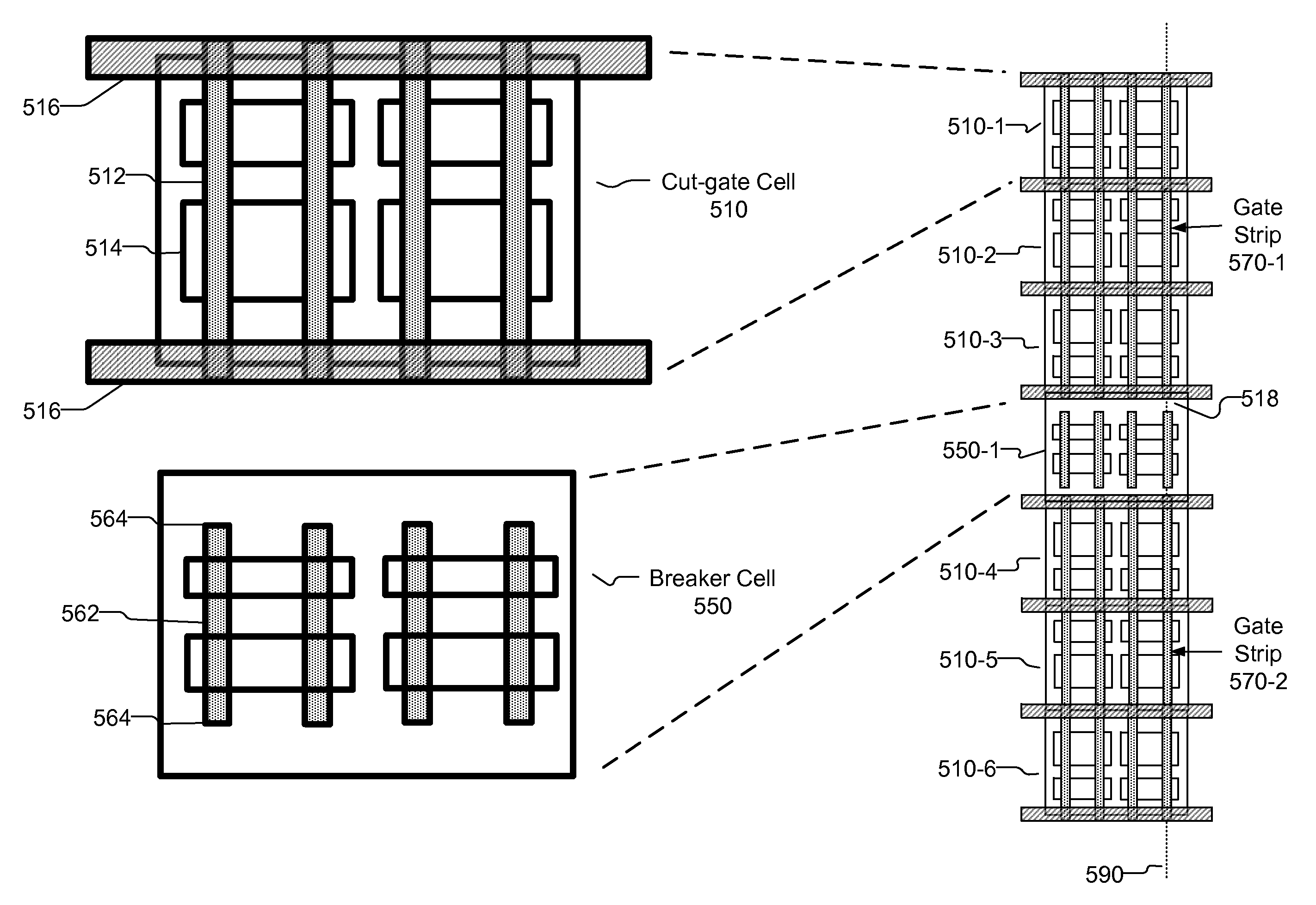 Cell architecture for increasing transistor size