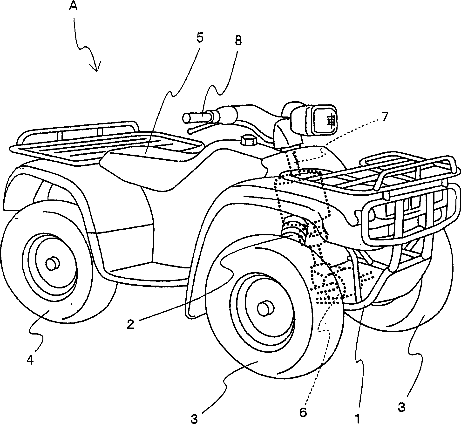 Power steering apparatus in vehicle having handlebar and vehicle having handlebar