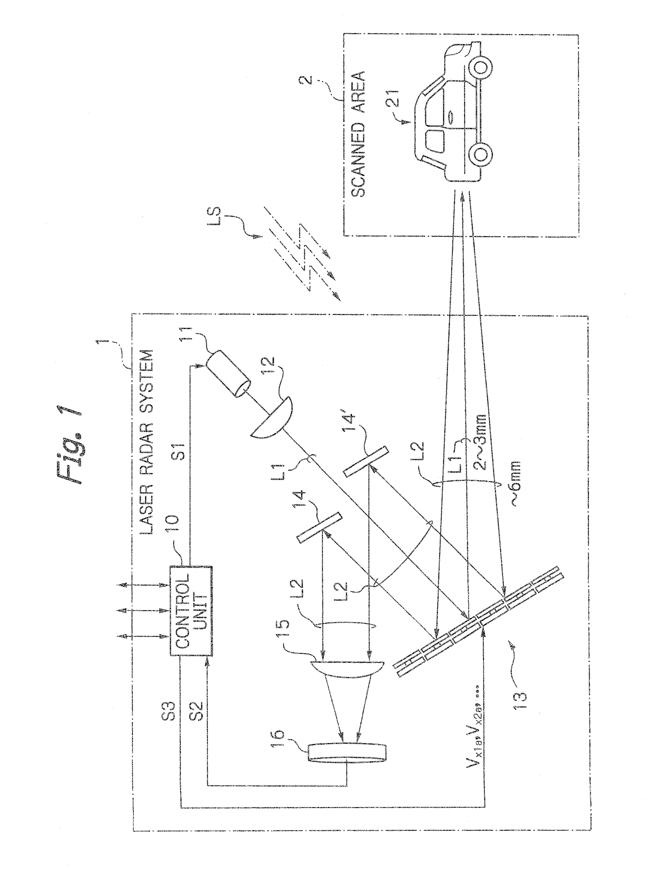 Biaxial optical deflector including multiple mirror units, radar system and its manufacturing method