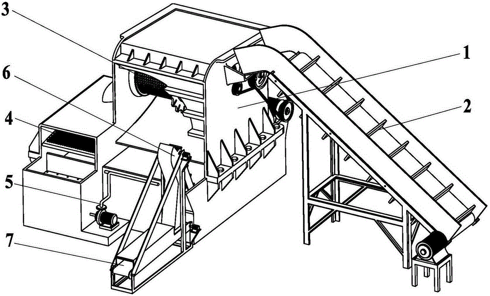 Three-time separating seed extractor for seed melons