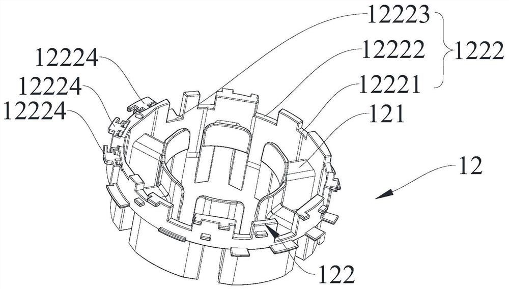 Stator, motor, fluid pump and vehicle