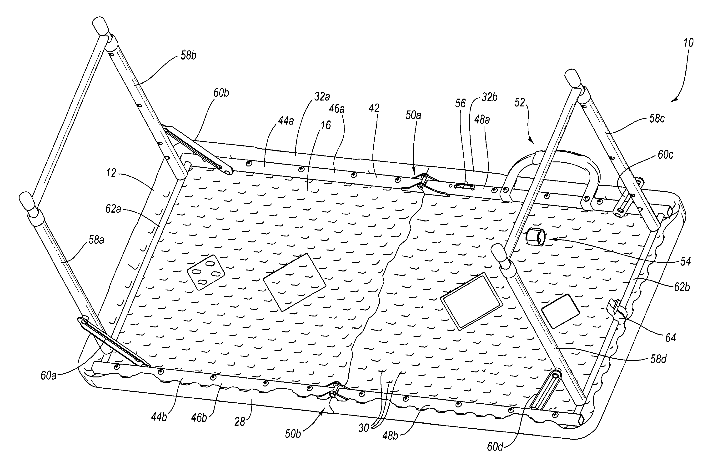 Locking mechanism for a fold-in-half table